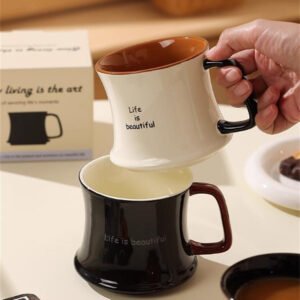 家庭用インスタ風オリジナルカップ セラミックペアマグ コーヒー用